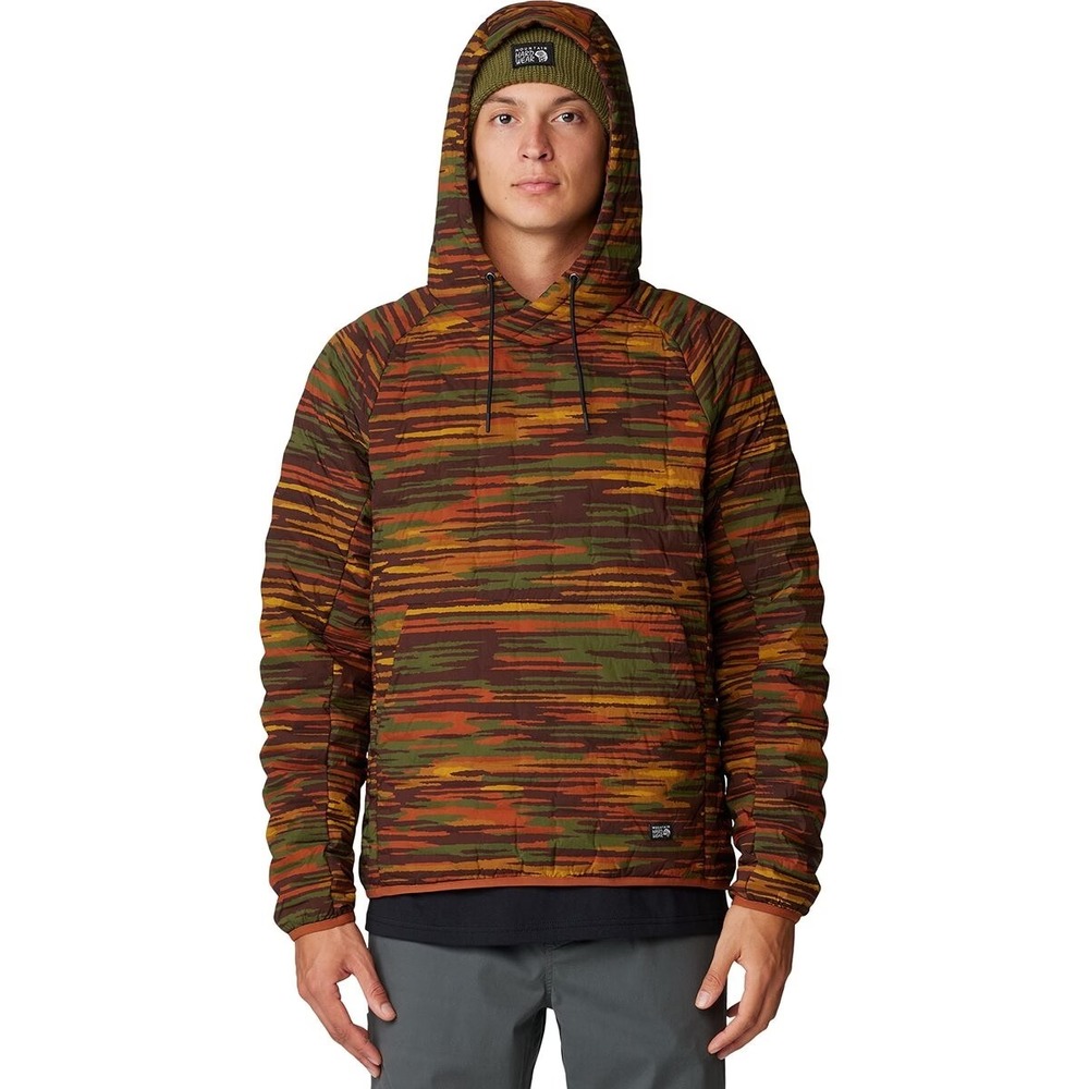 Mountain Hardwear StretchDown Light Pullover Hoody Men's Large 700FP Oxide Print
